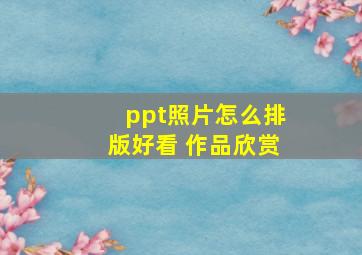 ppt照片怎么排版好看 作品欣赏